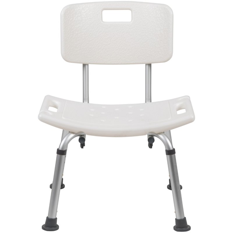 Flash Furniture Hercules Adjustable Plastic Bath and Shower Chair in White