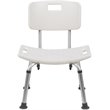 Flash Furniture Hercules Adjustable Plastic Bath and Shower Chair in White