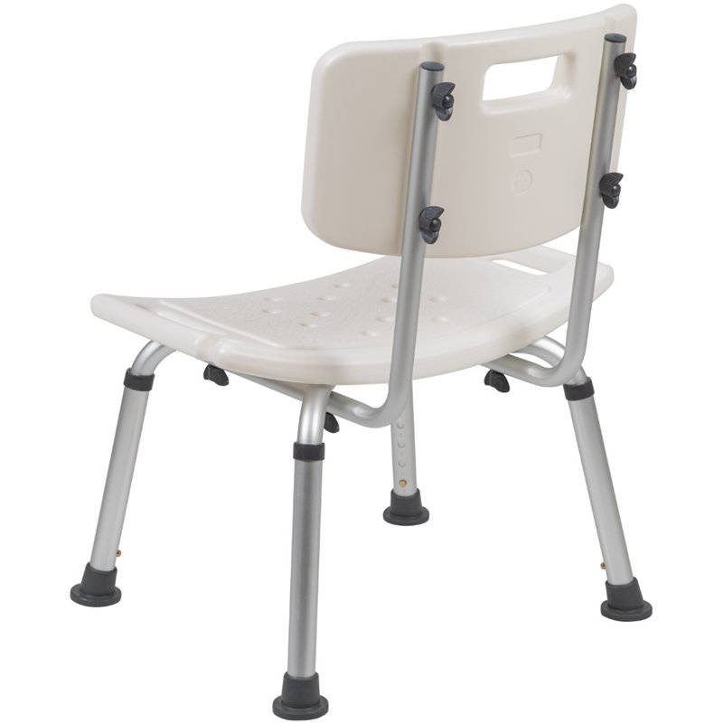 Flash Furniture Hercules Adjustable Plastic Bath and Shower Chair in White