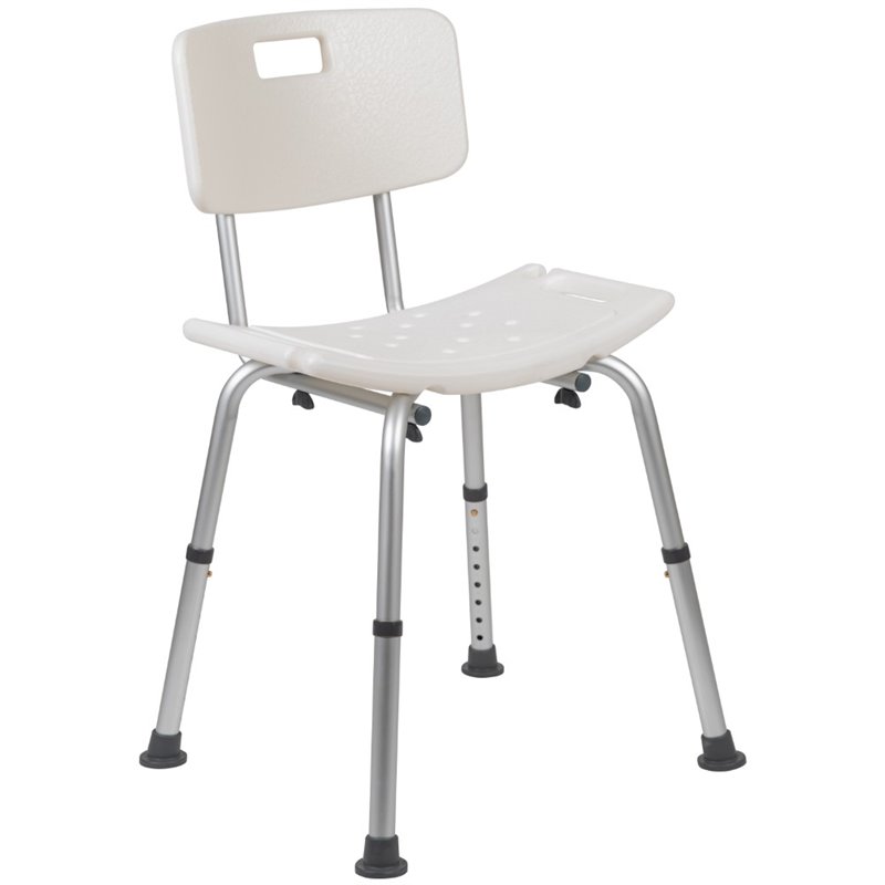 Flash Furniture Hercules Adjustable Plastic Bath and Shower Chair in White