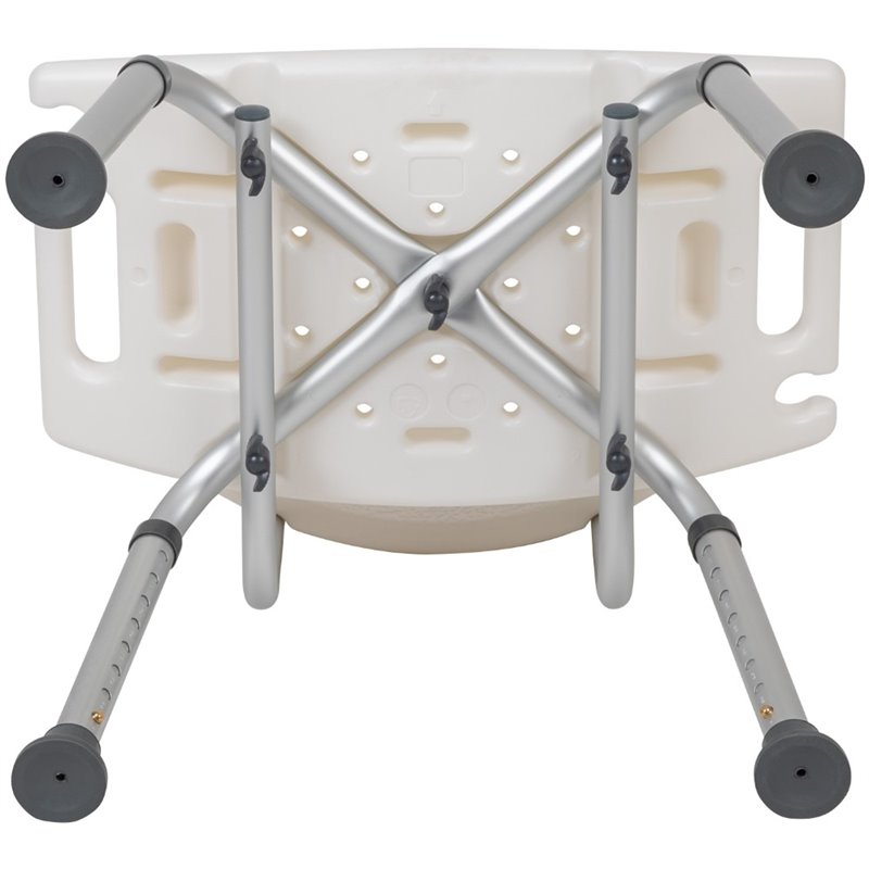 Flash Furniture Hercules Adjustable Plastic Bath and Shower Chair in White