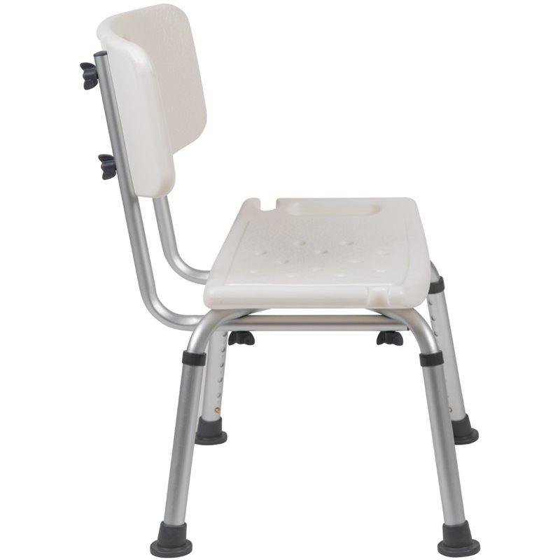 Flash Furniture Hercules Adjustable Plastic Bath and Shower Chair in White