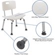 Flash Furniture Hercules Adjustable Plastic Bath and Shower Chair in White