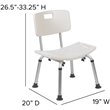 Flash Furniture Hercules Adjustable Plastic Bath and Shower Chair in White