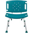Flash Furniture Hercules Adjustable Plastic Bath and Shower Chair in Teal