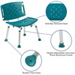 Flash Furniture Hercules Adjustable Plastic Bath and Shower Chair in Teal