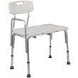 Flash Furniture Hercules Adjustable Plastic Bath Transfer Bench in White