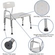 Flash Furniture Hercules Adjustable Plastic Bath Transfer Bench in White