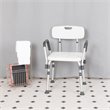 Flash Furniture Hercules Adjustable Plastic Quick Release Bath Chair in White