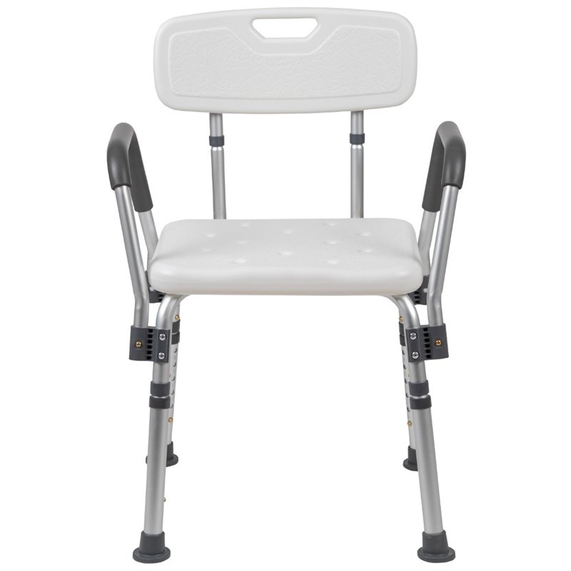 Flash Furniture Hercules Adjustable Plastic Quick Release Bath Chair in White