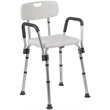 Flash Furniture Hercules Adjustable Plastic Quick Release Bath Chair in White