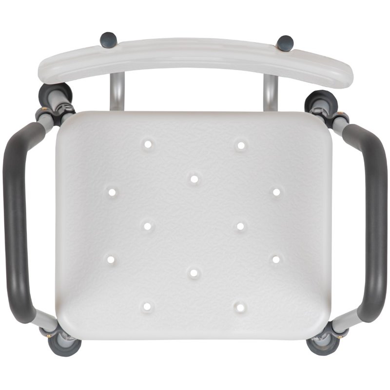 Flash Furniture Hercules Adjustable Plastic Quick Release Bath Chair in White