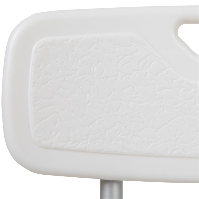 Flash Furniture Hercules Adjustable Plastic Quick Release Bath Chair in White
