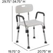 Flash Furniture Hercules Adjustable Plastic Quick Release Bath Chair in White