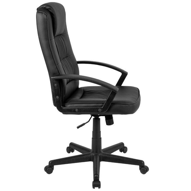 Flash Furniture Fundamentals High Back Leather Office Swivel Chair in Black