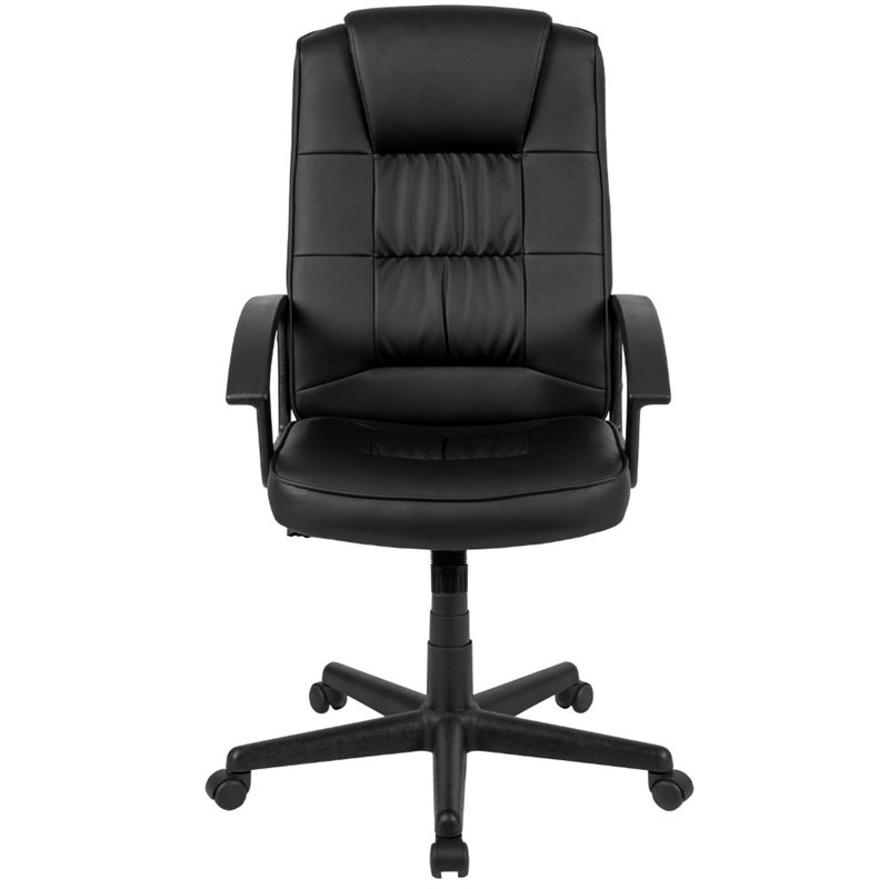 Flash Furniture Fundamentals High Back Leather Office Swivel Chair in Black