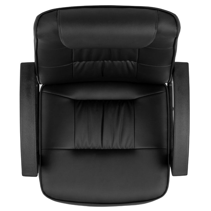 Flash Furniture Fundamentals High Back Leather Office Swivel Chair in Black