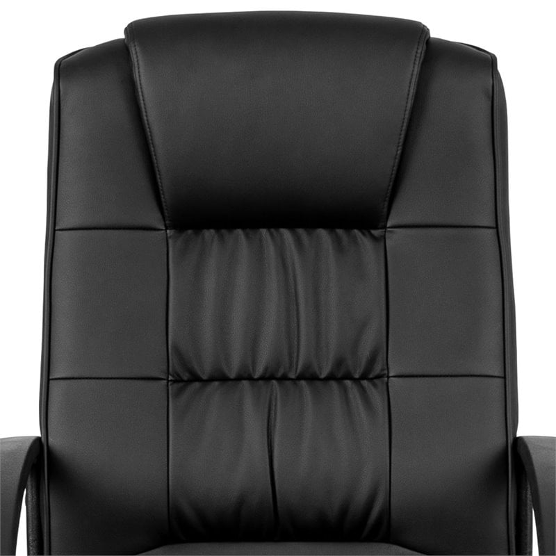 Flash Furniture Fundamentals High Back Leather Office Swivel Chair in Black