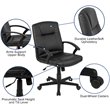 Flash Furniture Fundamentals Mid Back Leather Office Swivel Chair in Black