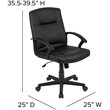 Flash Furniture Fundamentals Mid Back Leather Office Swivel Chair in Black
