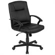 Flash Furniture Fundamentals Mid Back Leather Office Swivel Chair in Black