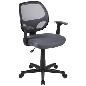 Flash Furniture Fundamentals Mid Back Mesh Back Office Swivel Chair in Gray