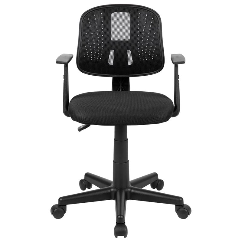 Flash Furniture Fundamentals Pivot Mesh Back Office Swivel Chair in Black