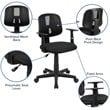 Flash Furniture Fundamentals Pivot Mesh Back Office Swivel Chair in Black