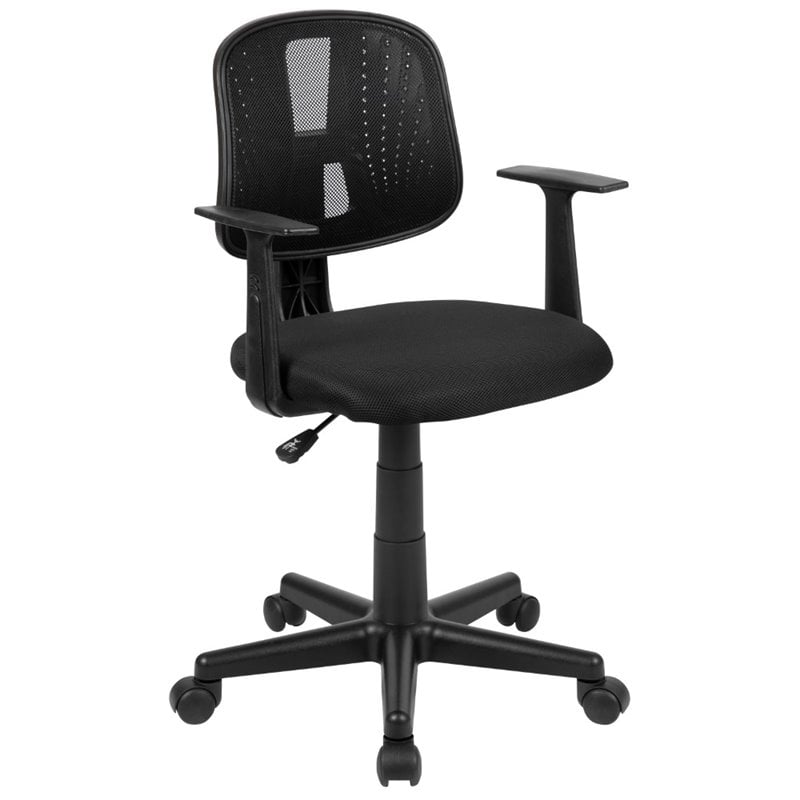 Flash Furniture Fundamentals Pivot Mesh Back Office Swivel Chair in Black