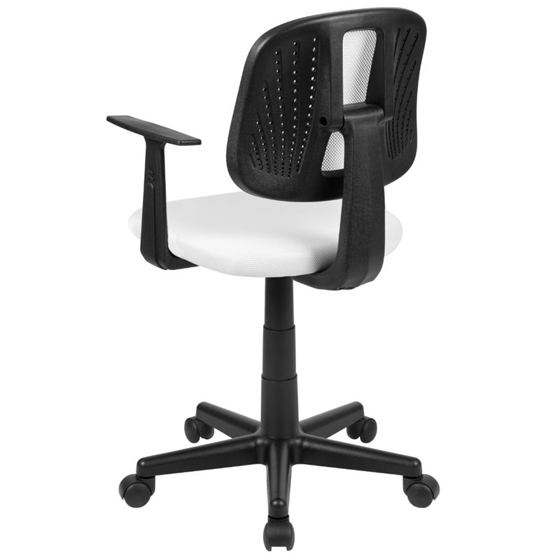 Flash Furniture Fundamentals Pivot Mesh Back Office Swivel Chair in White