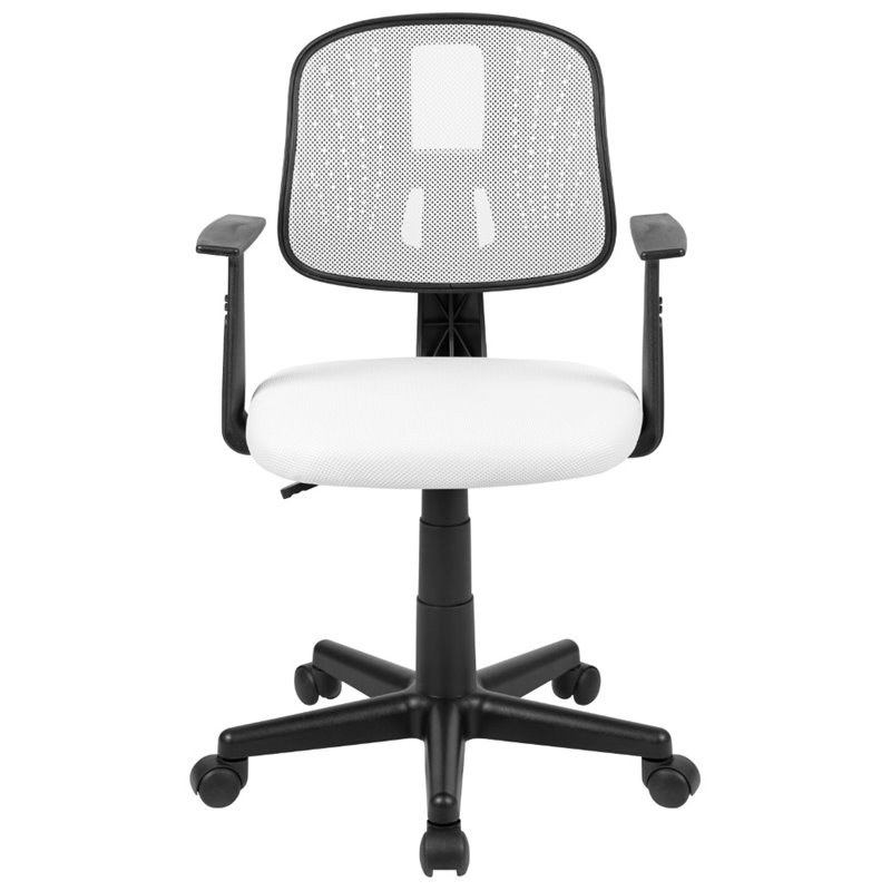Flash Furniture Fundamentals Pivot Mesh Back Office Swivel Chair in White