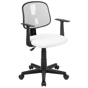flash furniture fundamentals pivot mesh back office swivel chair in white