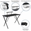 Flash Furniture Platform Gaming Desk with Cup Holder in Black