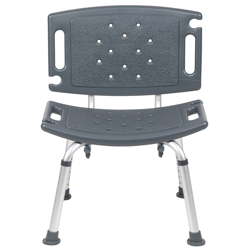 Flash Furniture Hercules Plastic Bath and Shower Chair in Gray