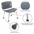 Flash Furniture Hercules Plastic Bath and Shower Chair in Gray