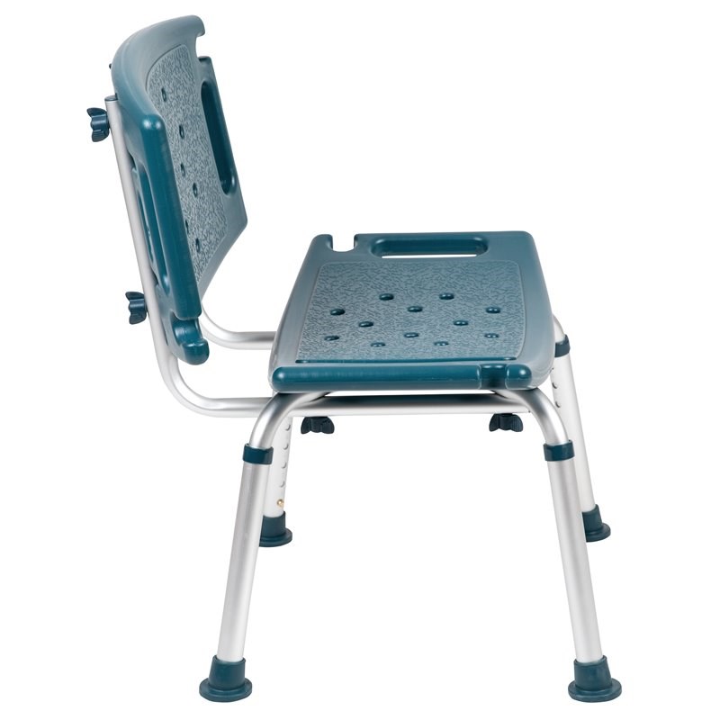 Flash Furniture Hercules Plastic Bath and Shower Chair in Navy
