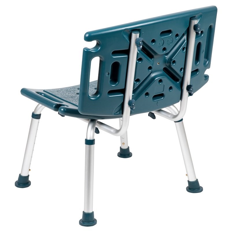 Flash Furniture Hercules Plastic Bath and Shower Chair in Navy