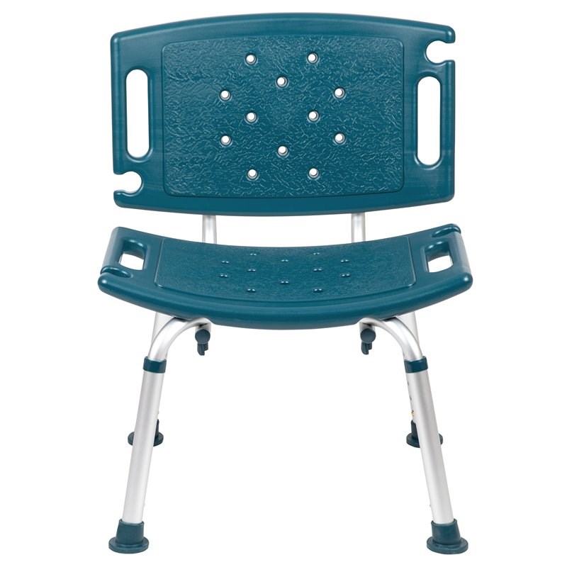 Flash Furniture Hercules Plastic Bath and Shower Chair in Navy