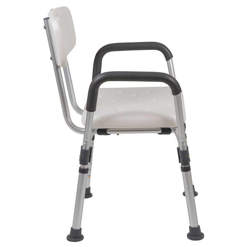 Flash Furniture Hercules Plastic Adjustable Bath Chair in White