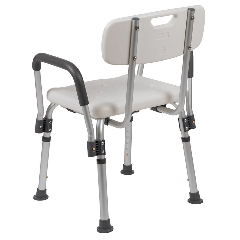 Flash Furniture Hercules Plastic Adjustable Bath Chair in White