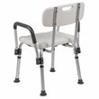 Flash Furniture Hercules Plastic Adjustable Bath Chair in White