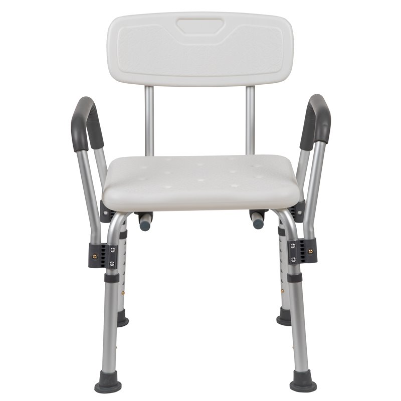 Flash Furniture Hercules Plastic Adjustable Bath Chair in White