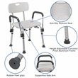 Flash Furniture Hercules Plastic Adjustable Bath Chair in White