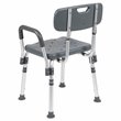 Flash Furniture Hercules Plastic Quick Release Bath Chair in Gray