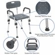 Flash Furniture Hercules Plastic Quick Release Bath Chair in Gray