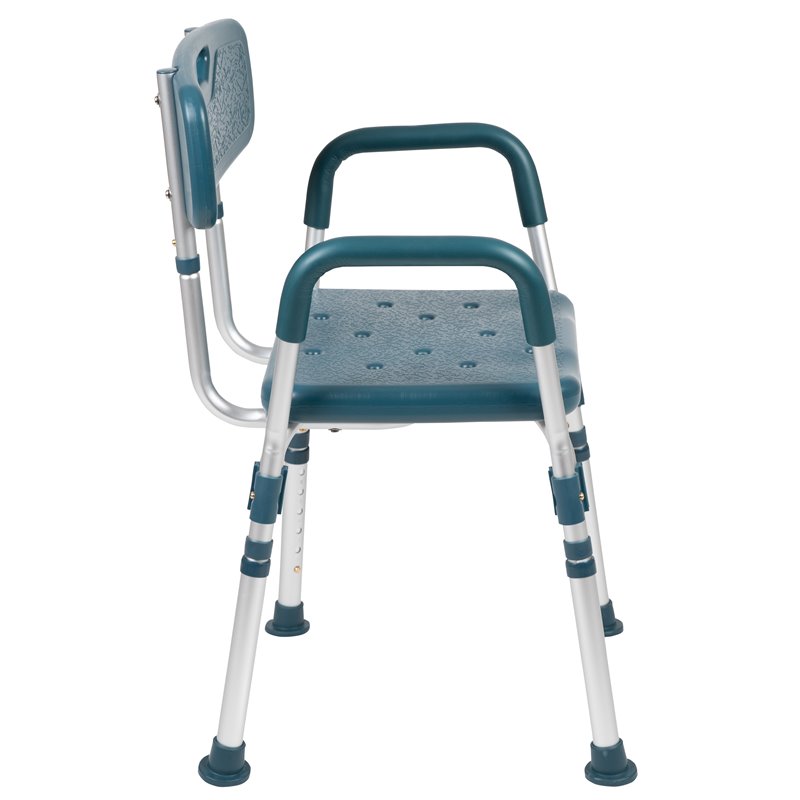 Flash Furniture Hercules Plastic Quick Release Bath Chair in Navy