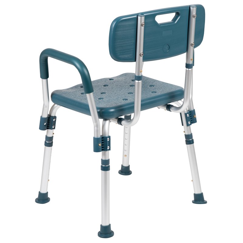 Flash Furniture Hercules Plastic Quick Release Bath Chair in Navy