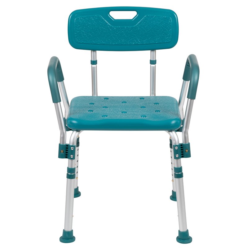 Flash Furniture Hercules Plastic Quick Release Bath Chair in Teal