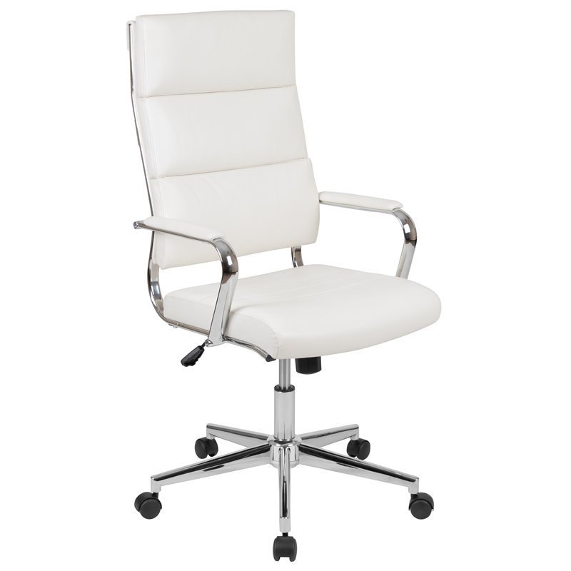 Flash Furniture Metal Leathersoft Ergonomic Office Chair in White