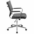 Flash Furniture Leathersoft Ribbed Back Office Chair in Black